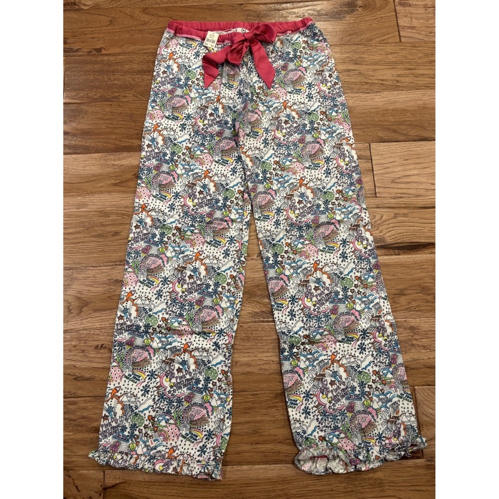 NWT Vintage Y2K VS PINK Winter Graffiti Doodle Ruffle Pajama Pants New